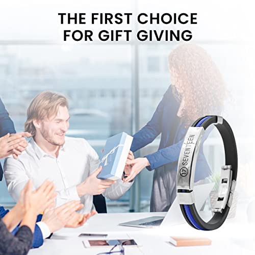SANNIDHI Kpop SEVENTEEN Bracelet, Silicone SEVENTEEN Fans Gift Merchandise Bracelet for Women Men Girls, Stylish Stainless Steel Charms with Engraved SEVENTEEN Mark SANNIDHI Kpop SEVENTEEN Bracelet, Silicone SEVENTEEN Fans Gift Merchandise Bracelet for Women Men Girls, Stylish Stainless Steel Charms with Engraved SEVENTEEN Mark